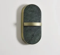 Applique*Eno Studio Applique murale, Torin, , LED, dim, 3000K, 300 lm, L18cm, H35cm - marbre vert, laiton