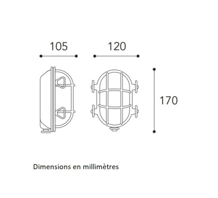 Applique murale, Tortuga 200.15, laiton vieilli, IP44, L12cm, H17cm - Moretti Luce