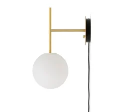 Applique*Audo Copenhagen Applique murale, TR Bulb suspended, , L20cm, H45,5cm - laiton brossé, globe mat