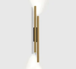 Applique murale, Trace Slim 2.0, noir et or, LED, dim, 2700K, 1960 lm, L5,6cm, H72cm - Wever&Ducré