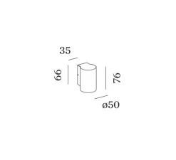 Applique murale, Tram 1.0, bronze, IP65, LED, dim, 3000K, 555 lm, Ø5cm, H7,6cm - Wever&Ducré