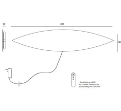 Applique murale, Tramonto 04, rouge, LED, dim, K, 2500 lm, L18cm, H85cm - Valerie_Objects