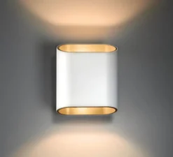 Applique murale, Trapz, blanc, or, LED, 2700K, 900lm, L15,2cm, H18cm - Modular