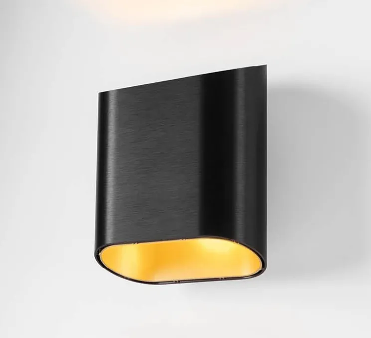 Applique murale, Trapz, noir (intérieur or), LED, dim, 2700k, 900 lm, L15,2cm, H18cm - Modular