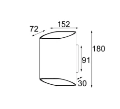Applique murale, Trapz, noir (intérieur or), LED, dim, 2700k, 900 lm, L15,2cm, H18cm - Modular