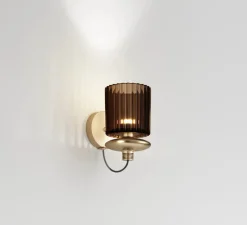 Applique*Vistosi Applique murale, TREAD AP, , LED, dim, 2700K, 1500 lm, Ø20cm, H23cm - terre brûlé, transparent