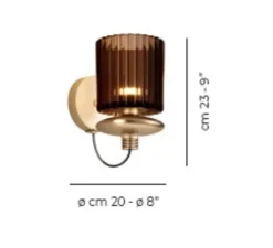 Applique*Vistosi Applique murale, TREAD AP, , LED, dim, 2700K, 1500 lm, Ø20cm, H23cm - terre brûlé, transparent