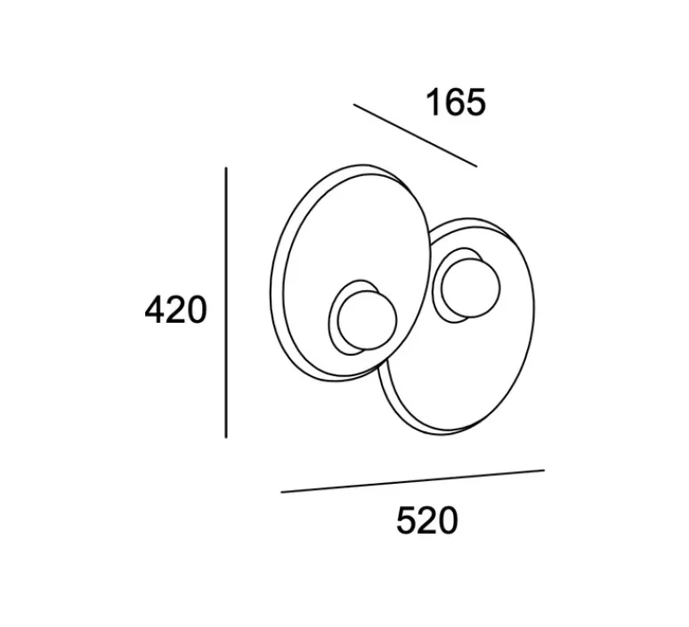 Applique*LEDS C4 Applique murale, Trip double, , L52cm, H42cm - blanc