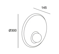 Applique*LEDS C4 Applique murale, Trip simple, , Ø30cm, P14,5cm - noir