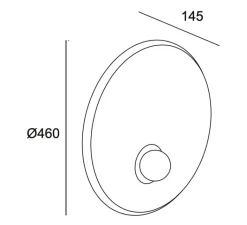 Applique*LEDS C4 Applique murale, Trip simple, , Ø60cm, P14,5cm - noir