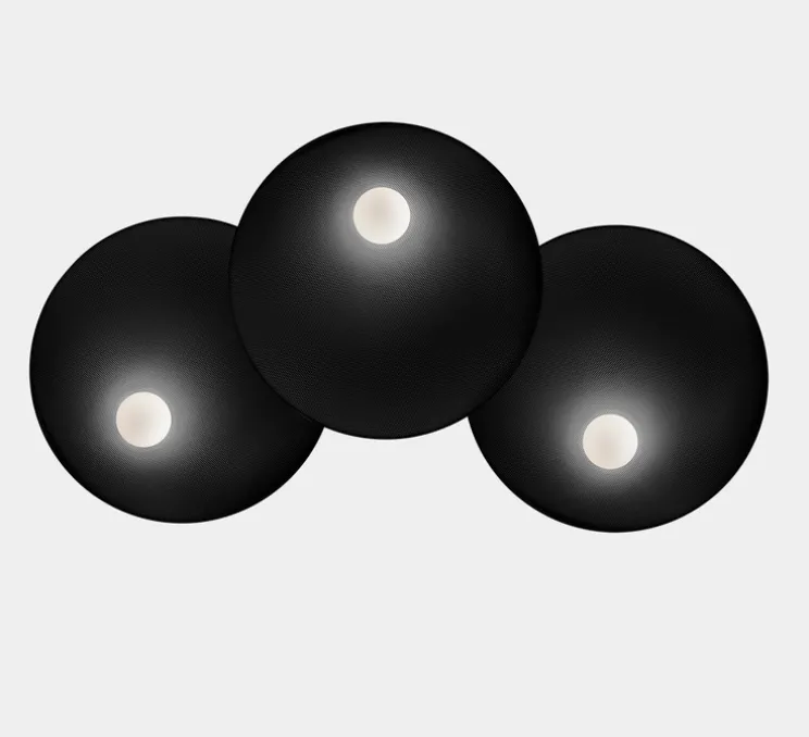 Applique murale, Trip triple, noir, L102cm, H65cm - LEDs C4