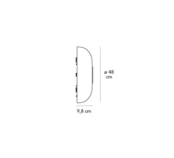 Applique*Fontana Arte Applique murale, TROPICO GRANDE, , LED, 3000K, 4600lm, Ø48cm, H9,6cm - Fontanaarte noir