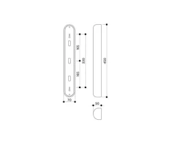 Applique*Contain Applique murale, Tub 45 Wide, , LED, 2700K, 235lm, L7cm, H45cm - Albâtre