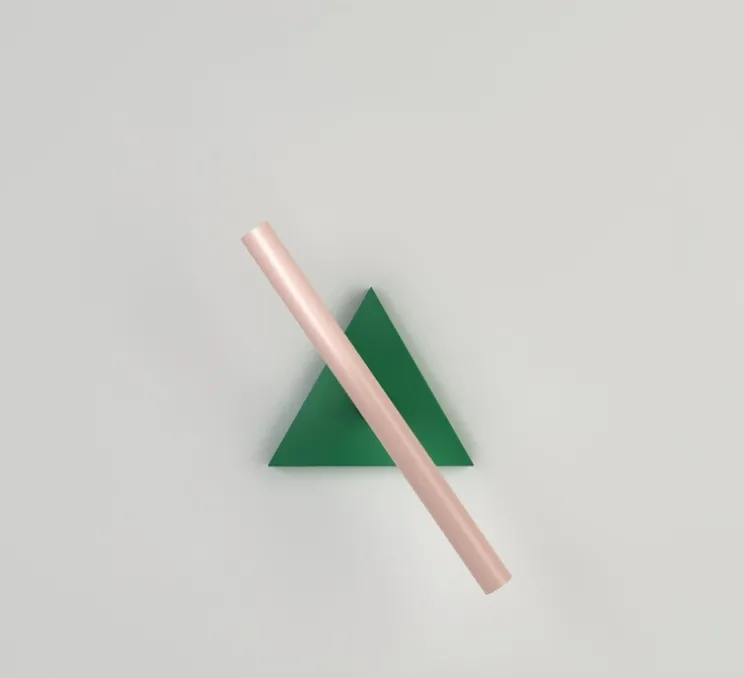 Applique murale, Tube and Triangle Concept D, vert et rose, LED, 2700K, lm, L40cm, H18cm - Atelier Areti