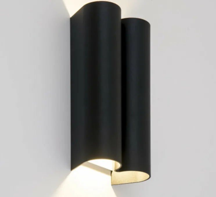 Applique murale, Twerkit Double, dimmable, noir, LED, 2700 K, 2x550 lm, Ø11cm, H22cm - Dark