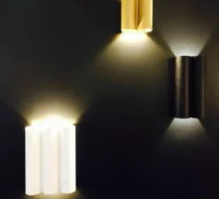 Applique murale, Twerkit Double, dimmable, noir, LED, 2700 K, 2x550 lm, Ø11cm, H22cm - Dark