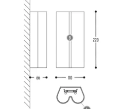 Applique murale, Twerkit Double, dimmable, noir, LED, 2700 K, 2x550 lm, Ø11cm, H22cm - Dark