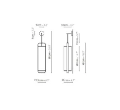 Applique*DesignHeure Applique murale, Twiggy, , L12,5cm, H68cm - blanc crème, cadre cuivré