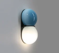 Applique*SkLO Studio Applique murale, Twin 1.0, , Ø15cm, H28cm - Bleu, noir oxydé