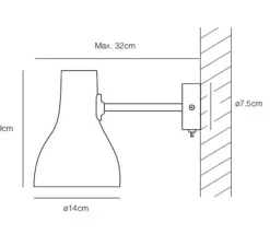 Applique*Anglepoise Applique murale, Type 75, , L14,5cm, H19cm - blanc alpin