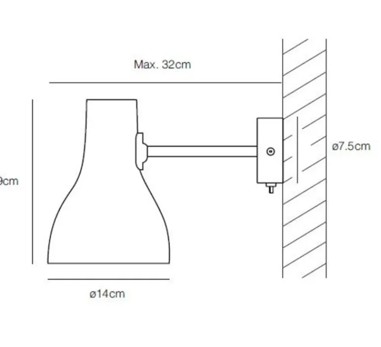Applique*Anglepoise Applique murale, Type 75, , L14,5cm, H19cm - blanc alpin
