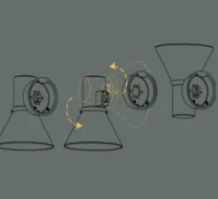 Applique*Anglepoise Applique murale, Type 80 glass W4, blanc & noir, Ø15cm, H16cm - blanc & noir