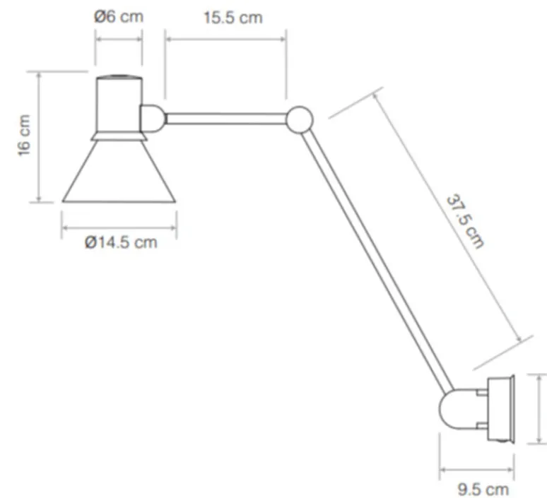 Applique*Anglepoise Applique murale, Type 80 W3, , Ø14,5cm, H53cm - brume grise