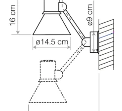 Applique*Anglepoise Applique murale, Type 80 W2, , L33cm, H16cm - noir mat
