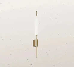 Applique*Il Fanale Applique murale, Typha 285.05.ON, , LED, dim, 2700K, 1750 lm, L6,3cm, H86,5cm - laiton, verre opalin