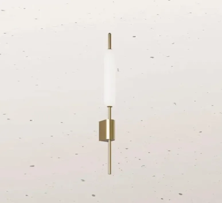 Applique*Il Fanale Applique murale, Typha 285.05.ON, , LED, dim, 2700K, 1750 lm, L6,3cm, H86,5cm - laiton, verre opalin