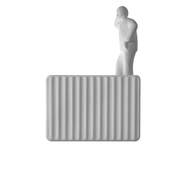 Applique murale, Umarell, avec personnage adossé, blanc mat, LED, 3000K, 1282 lm, L18cm, H28cm - Karman