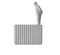 Applique*Karman Applique murale, Umarell, avec personnage debout, , LED, 3000K, 1282 lm, L18cm, H28cm - blanc mat