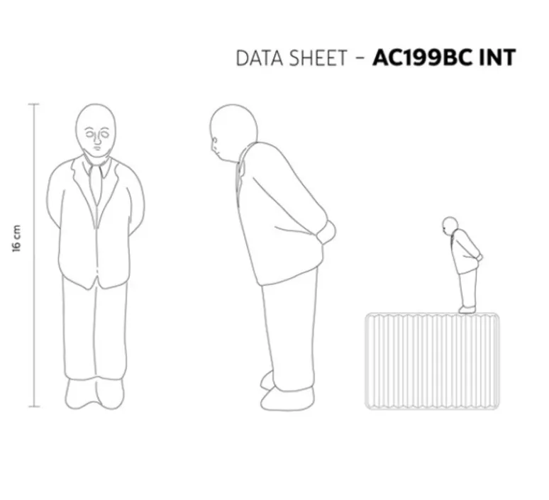 Applique*Karman Applique murale, Umarell, avec personnage debout, , LED, 2700K, 1282 lm, L18cm, H28cm - blanc mat