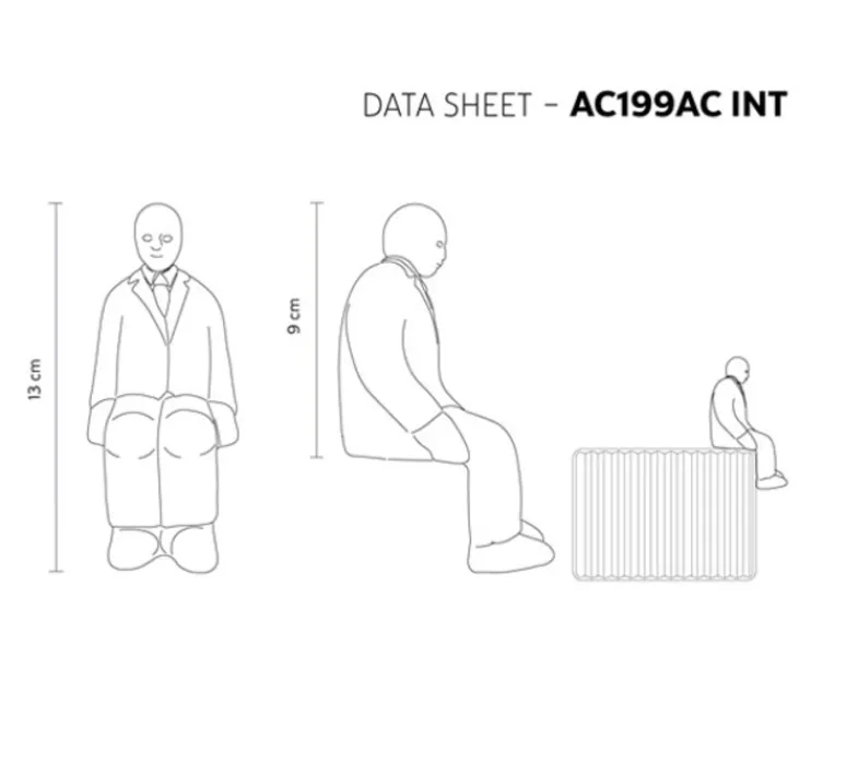 Applique*Karman Applique murale, Umarell, avec personnage assis, , LED, 3000K, 1282 lm, L18cm, H22cm - blanc mat