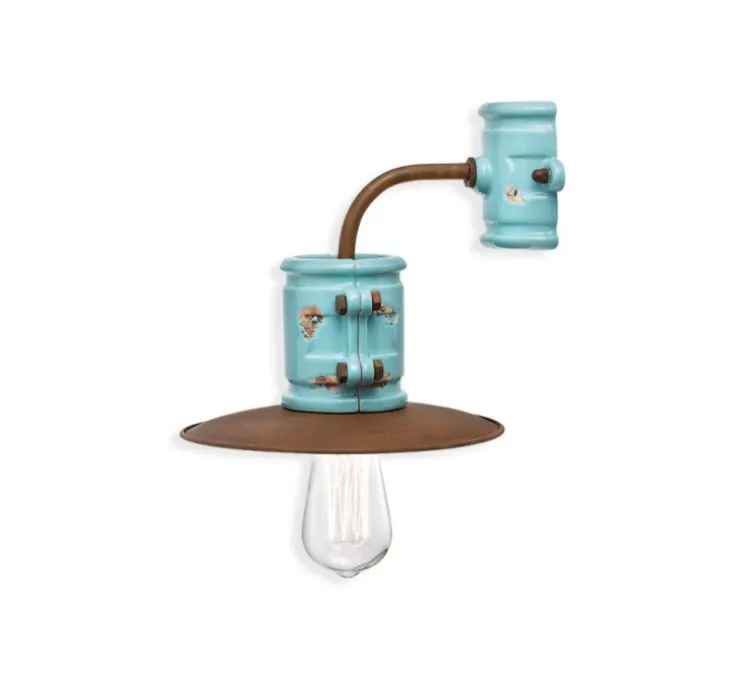 Applique murale, Urban C1524, bleu vintage, L25cm, H25cm - Ferroluce
