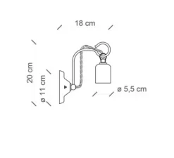 Applique murale, Urban C665, vert vintage, L5,5cm, H20cm - Ferroluce