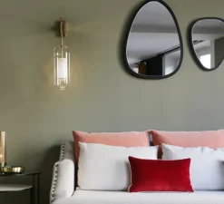 Applique murale, Vadim, blanc, laiton, Ø37cm, H68cm - Sarah Lavoine