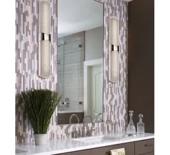 Applique*Hudson Valley Lighting Applique murale, Valencia L, , IP44,L12,1cm, H66cm - Hudson Valley nickel poli