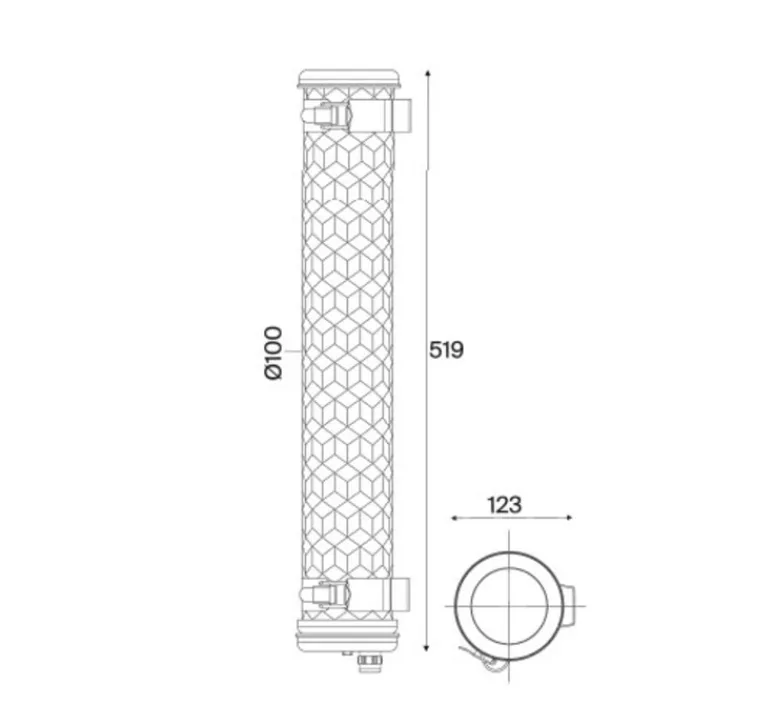 Applique*Sammode Applique murale, Vendôme Mini, , IP65, L12,3cm, H51,9cm - laiton