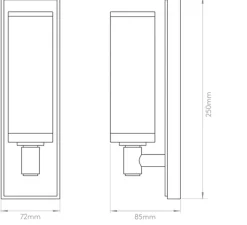 Applique*Astro Applique murale, Verona, , IP44, LED, L7,2cm, H25cm - Lighting chrome poli