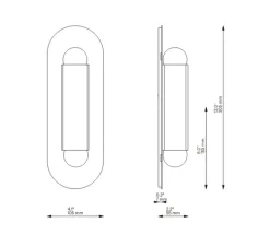 Applique murale, Vesta SM, or ombré, L10,5cm, H30,5cm - Schwung