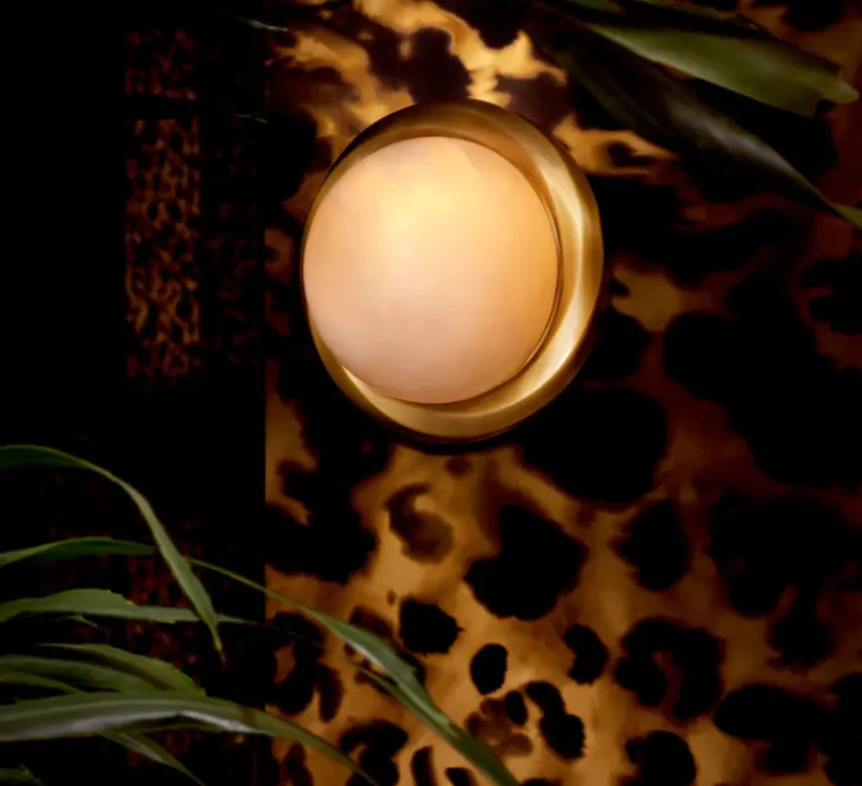 Applique*Eichholtz Applique murale, Vigo, , L22, 5cm, H22,5cm - laiton antique, albâtre