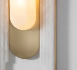 Applique*Bert frank Applique murale, Vima, , LED, 2700k, lm, L36cm, H148,6cm - laiton, albâtre