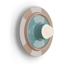 Applique murale, Voila, gris sable et bleu azur, Ø28cm, H10cm - Ferroluce