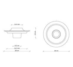 Applique murale, Voila, orange et bleu, Ø28cm, H10cm - Ferroluce