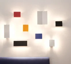 Applique*Nemo Lighting Applique murale, Volet Pivotant Simple, , LED, 3000K, 1000lm, L17cm, H13cm - Charlotte Perriand - bleu