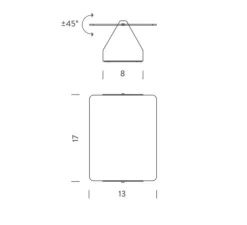Applique*Nemo Lighting Applique murale, Volet Pivotant Simple, , LED, 3000K, 1000lm, L17cm, H13cm - Charlotte Perriand - bleu