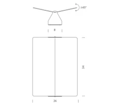 Applique murale, Volet Pivotant Plié, aluminium, LED, 3000K, 2000lm, L26cm, H34cm - Nemo Lighting