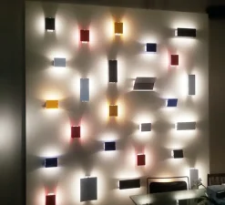 Applique murale, Volet Pivotant Double, noir, LED, 3000K, 2000lm, L34cm, H13cm - Nemo Lighting