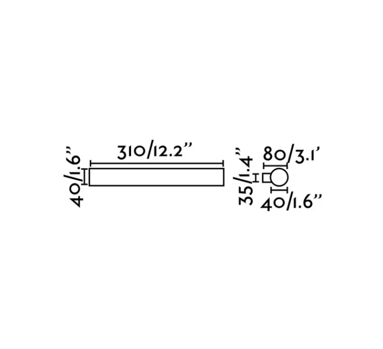 Applique*Faro Applique murale, Volga 310, , IP44, LED, 3000K, 469lm, Ø4cm, H31cm - chrome